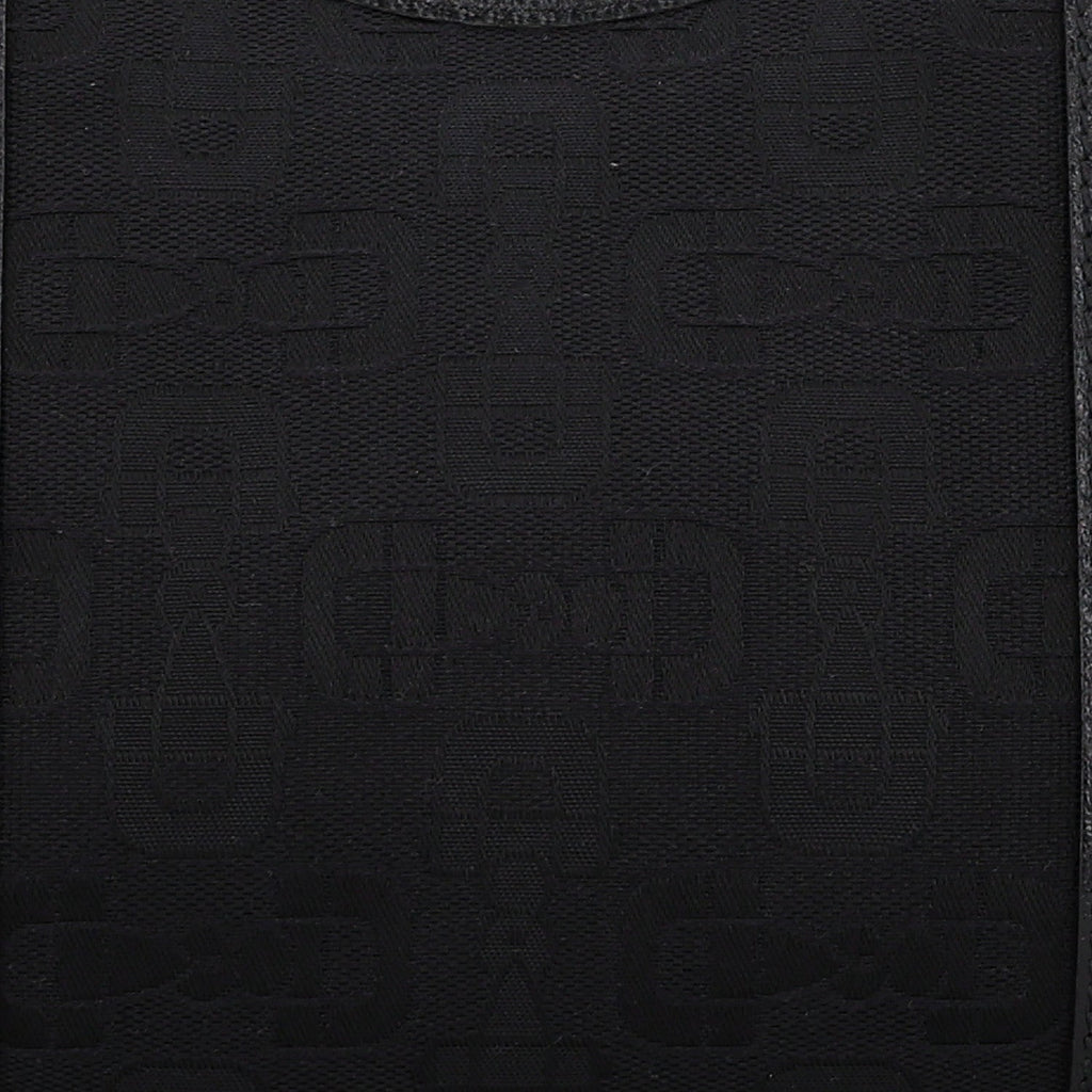 Canvas Horsebit Print Shoulder Bag Black