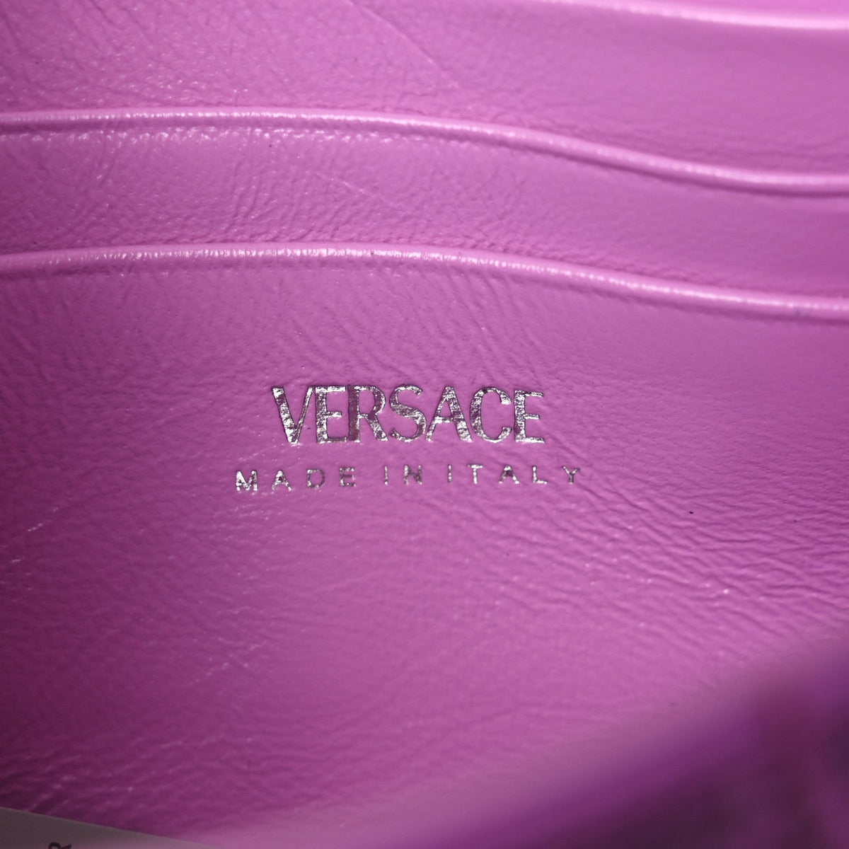 Satin Crystal Virtus Chain Clutch Purple
