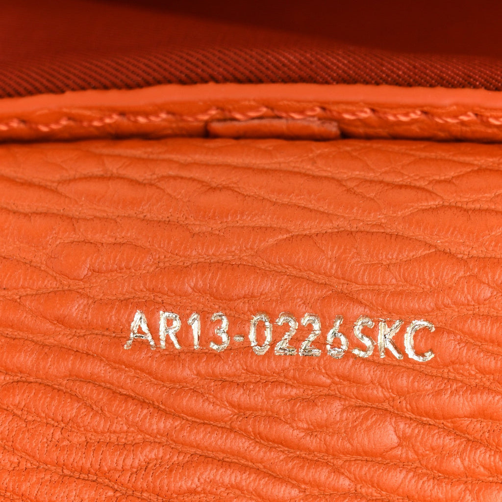 Textured Calfskin Mini Pashli Satchel Orange