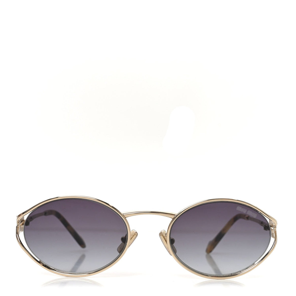 Metal Oval Sunglasses SMU52Y Black Silver
