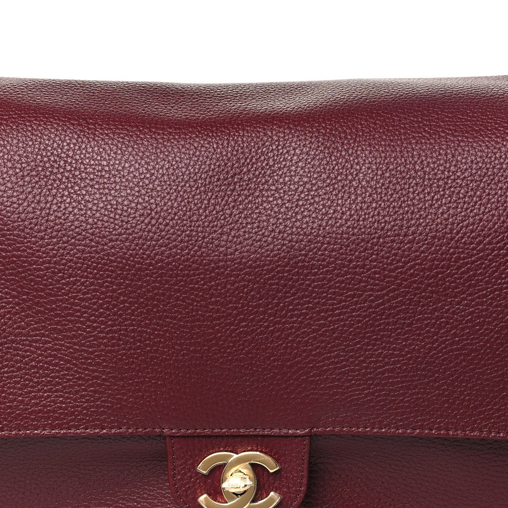 Grained Calfskin Souplissimo Maxi Flap Burgundy