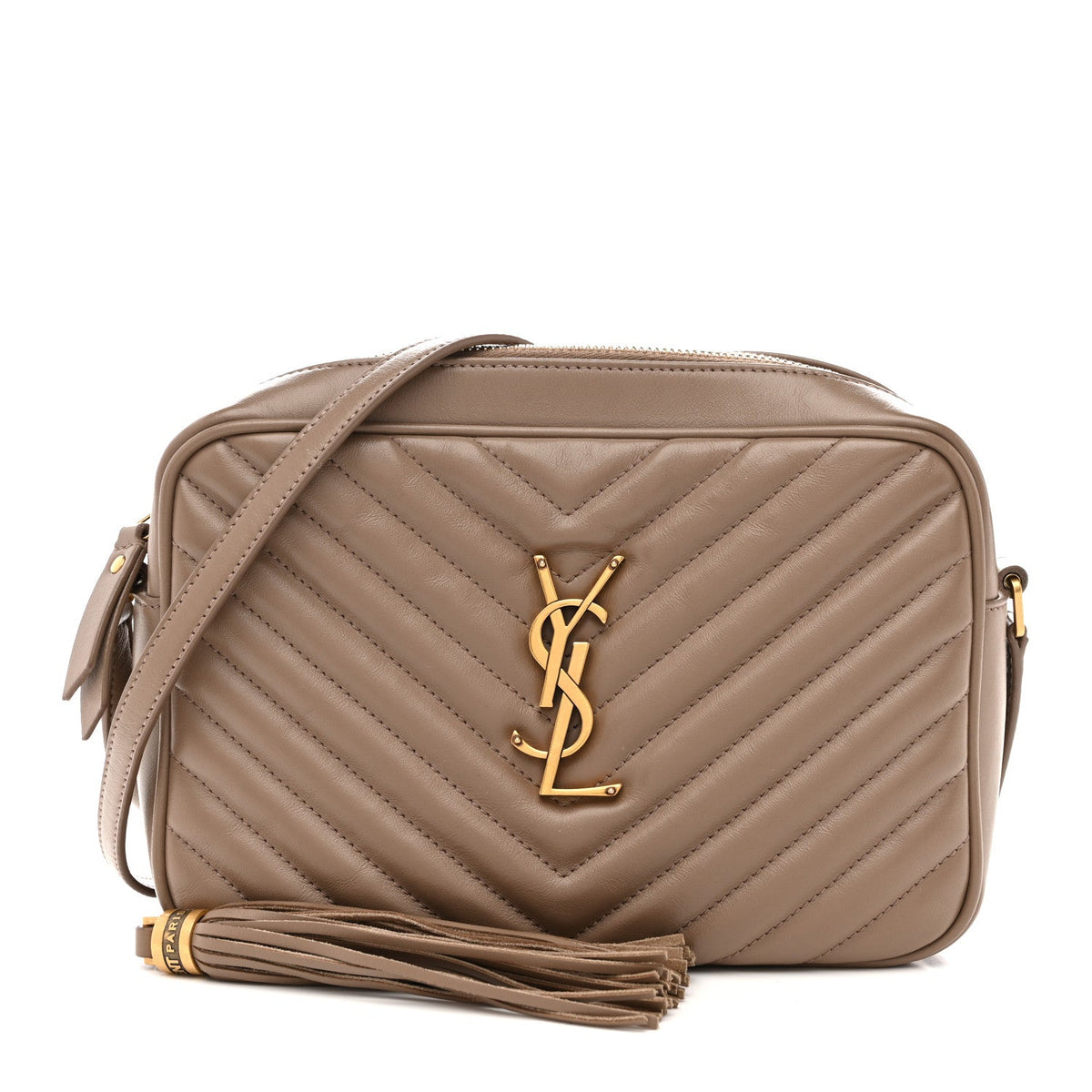 Calfskin Matelasse Monogram Lou Camera Bag Dark Beige