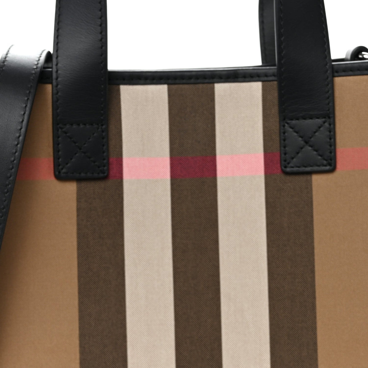 Calfskin House Check Small N/S Tote Black