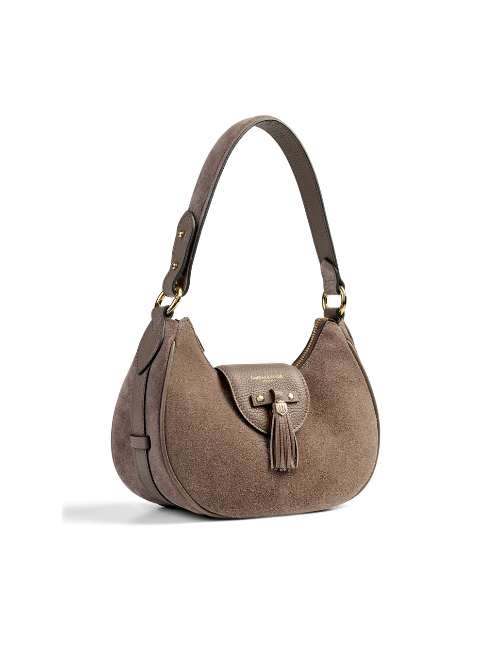 Windsor Shoulder Bag - Deep Taupe Suede