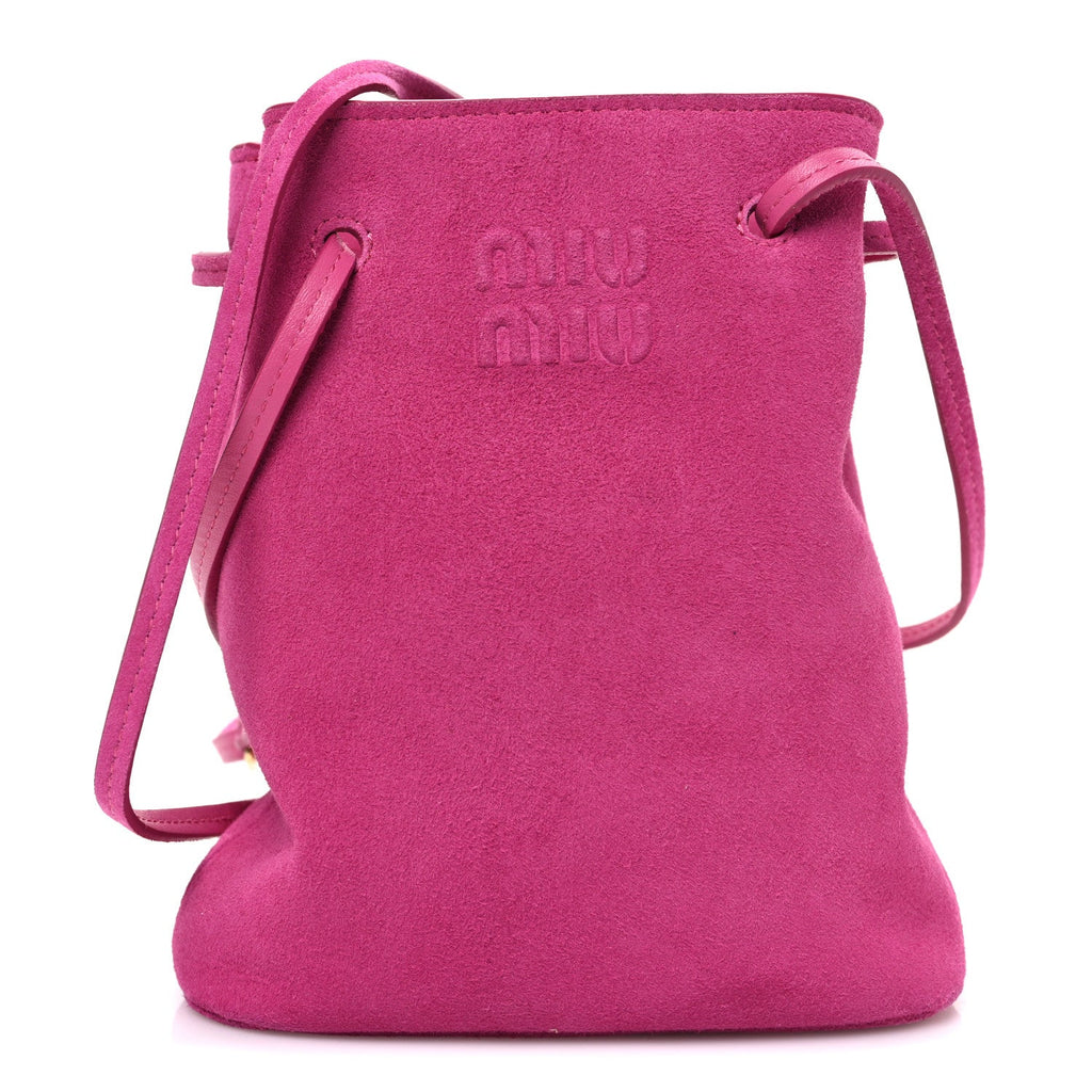Camoscio Mini Drawstring Bag Fuxia