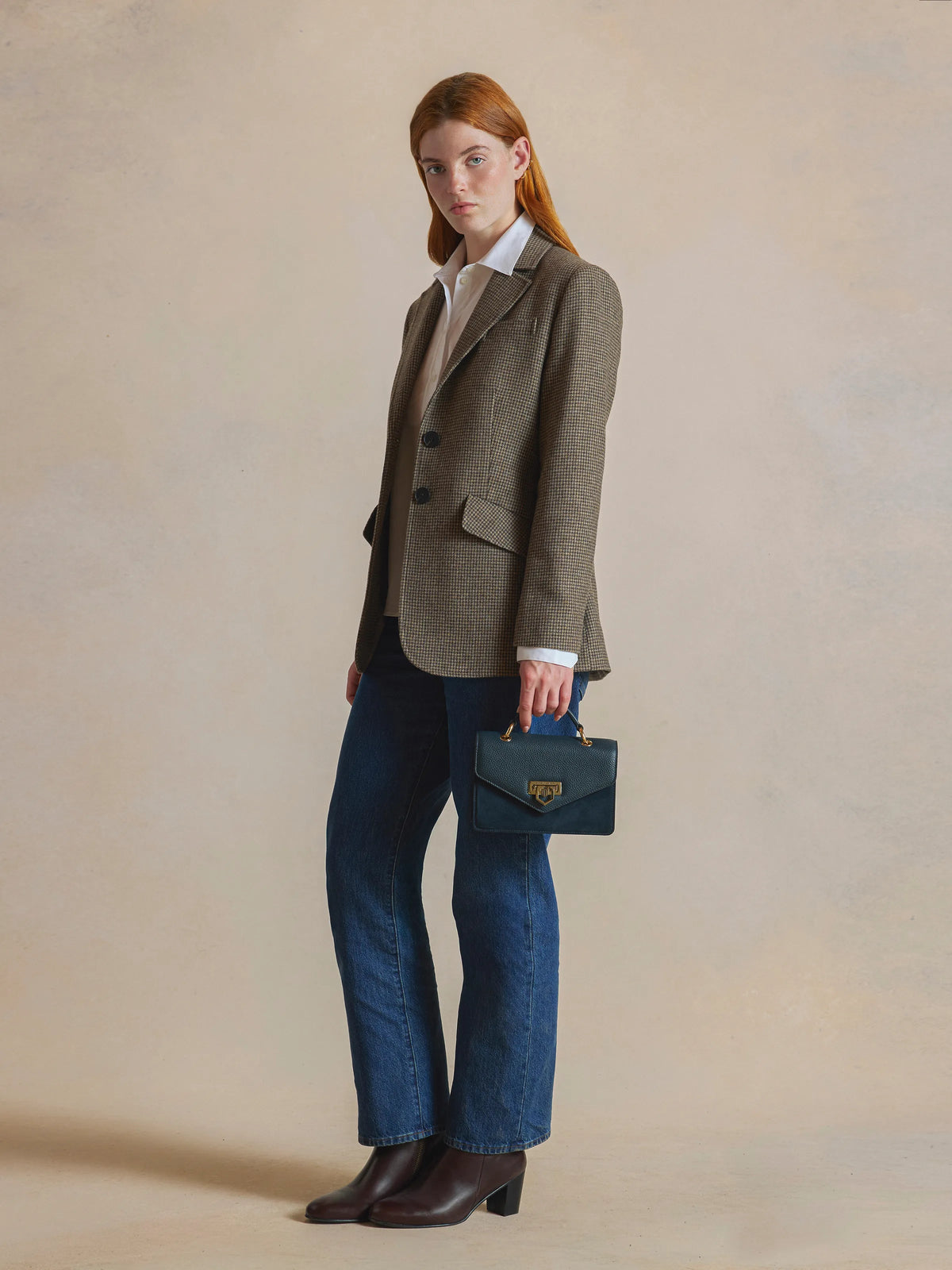 Loxley Mini Cross Body Bag - Teal Suede