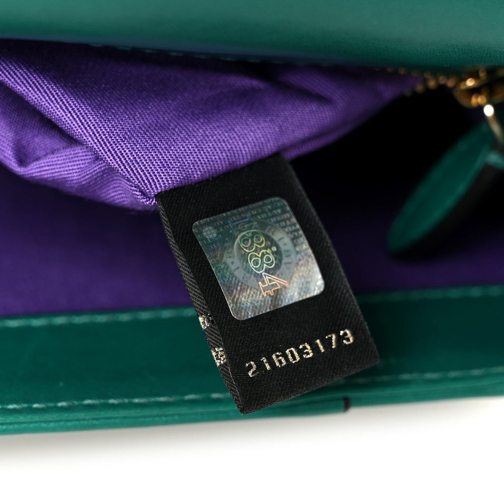 Calfskin Serpenti Forever Snake Strap Crossbody Bag Emerald Green