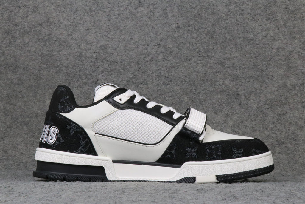 LV Trainer Low 'Velcro Strap - Black Monogram Denim'