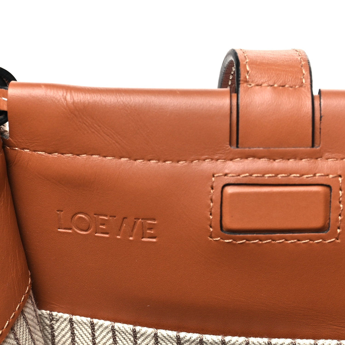 Canvas Calfskin Cushion Tote Taupe