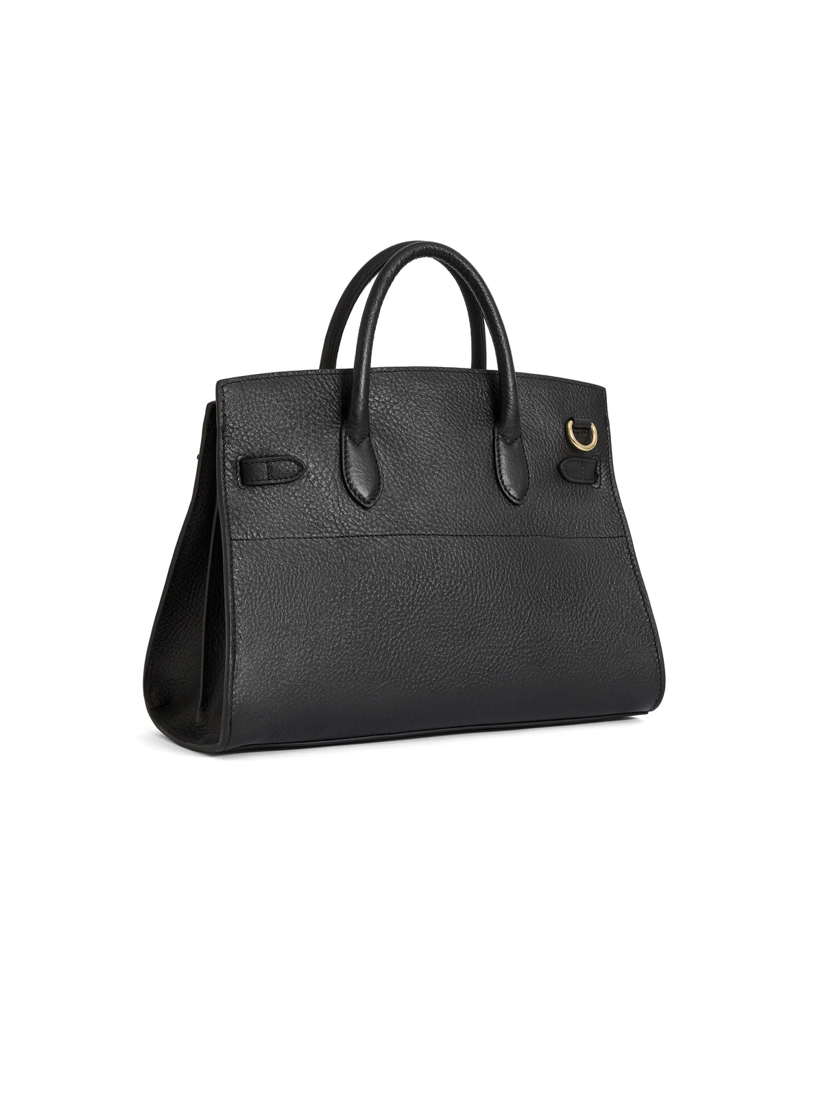 Town & Country - Top Handle Bag - Black Pebbled Leather