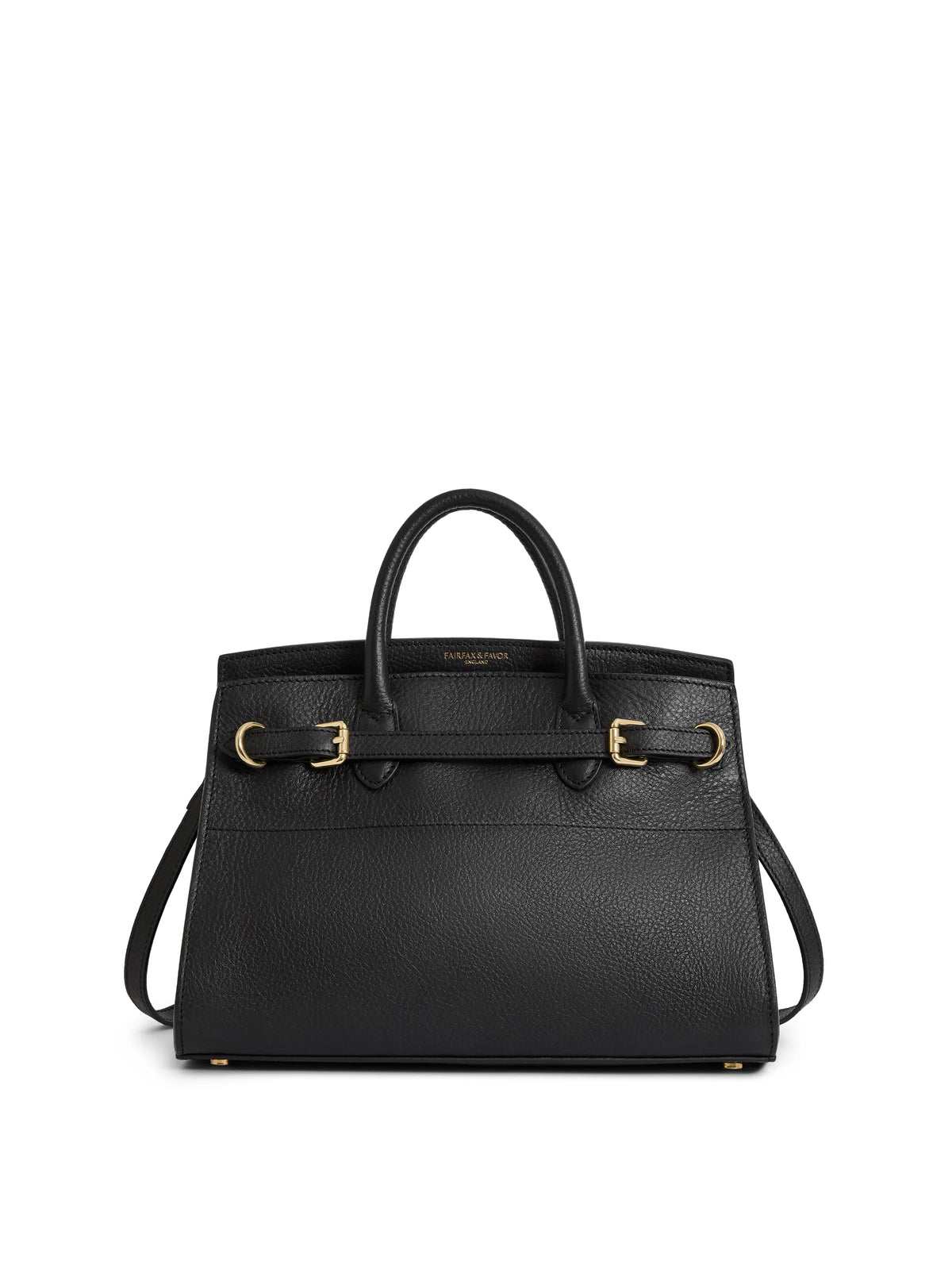 Town & Country - Top Handle Bag - Black Pebbled Leather