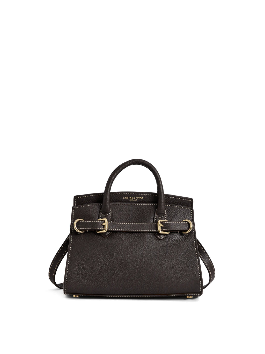 Town & Country Collection - Micro Top Handle Bag - Choc Pebbled Leather