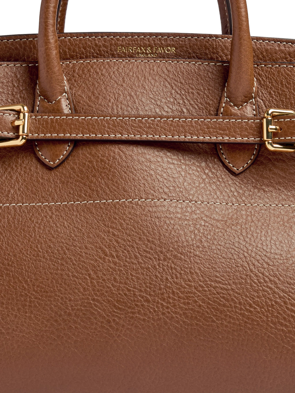 Town & Country Collection - Top Handle Bag - Tan Pebbled Leather