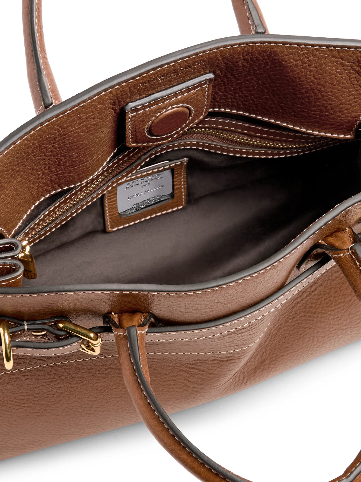 Town & Country Collection - Top Handle Bag - Tan Pebbled Leather