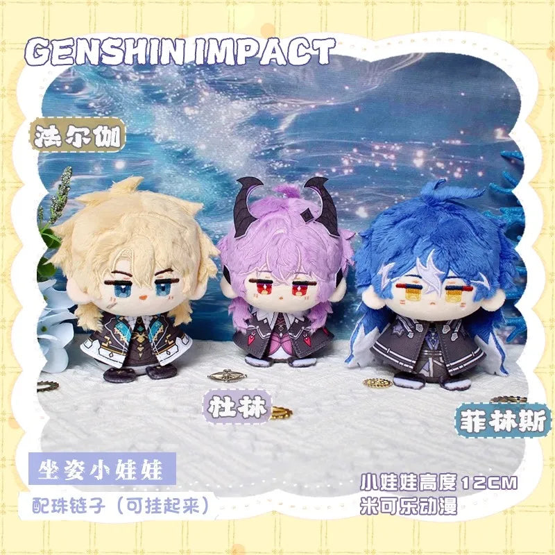 Genshin Impact Durin Varka Flins Plush Toy Stuffed Doll Mini Soft Pendant 12cm Game Cartoon Arlecchino Mualani Kinich Fans Gifts