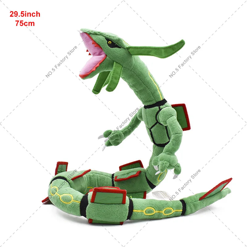 Anime Pokemon Kawaii Shiny Rayquaza Plush Doll Stuffed Figure Toy Quality Stuffed Animals Peluche Great Birthday Gift For Kids