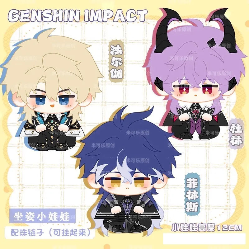 Genshin Impact Durin Varka Flins Plush Toy Stuffed Doll Mini Soft Pendant 12cm Game Cartoon Arlecchino Mualani Kinich Fans Gifts