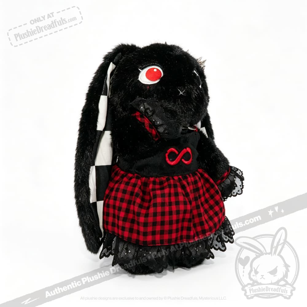 Autism Spectrum Rabbit Goth Edition - Plush Rabbit Stuffed Animal