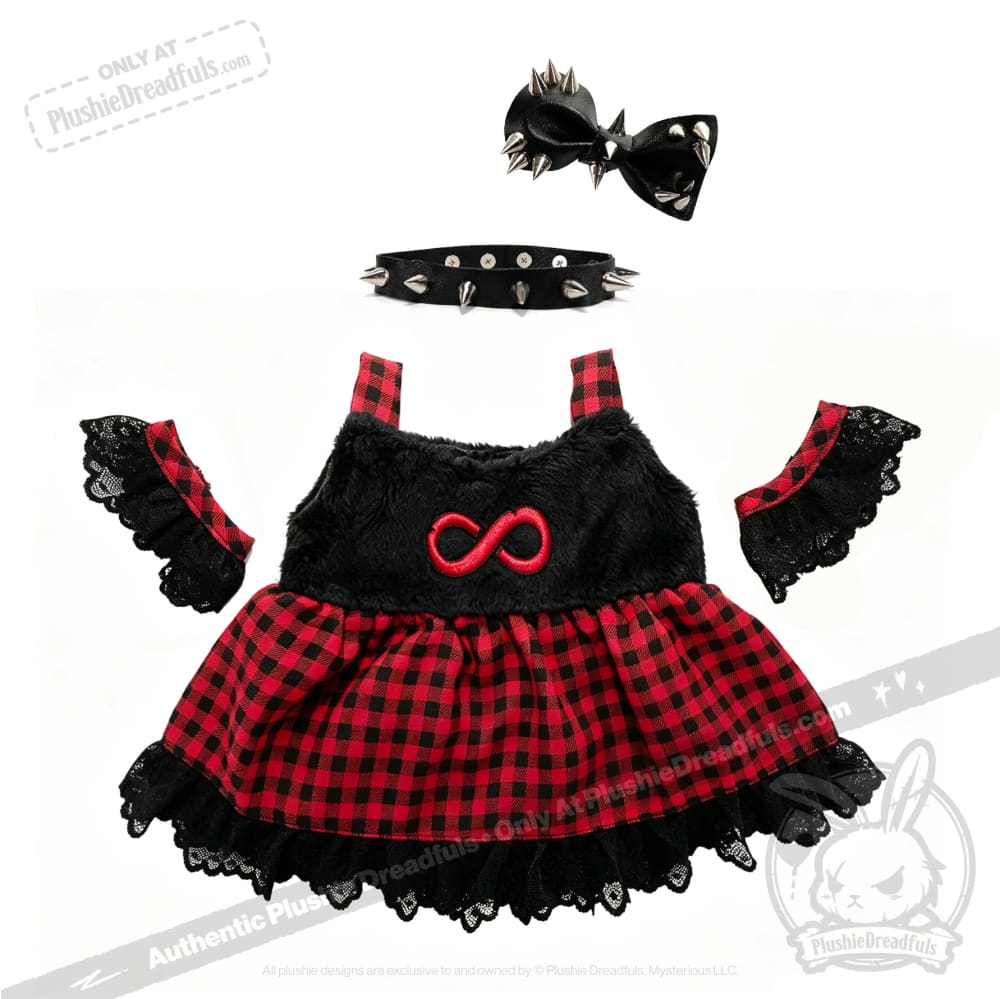 Autism Spectrum Rabbit Goth Edition - Plush Rabbit Stuffed Animal