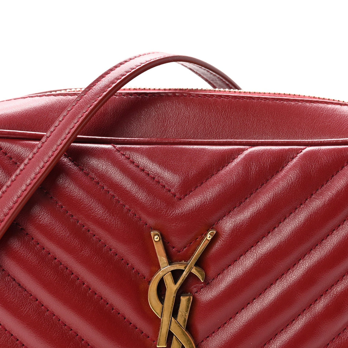Calfskin Matelasse Monogram Lou Camera Bag Opyum Red