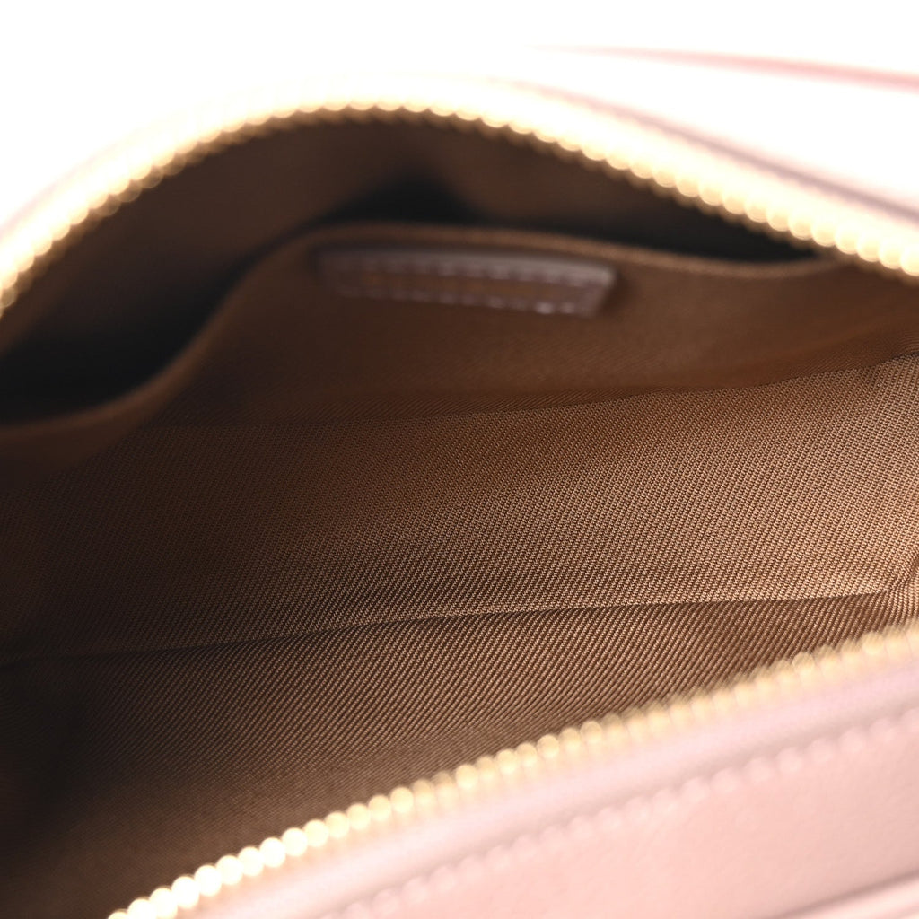 Calfskin House Check Large Camera Bag Grey Mink