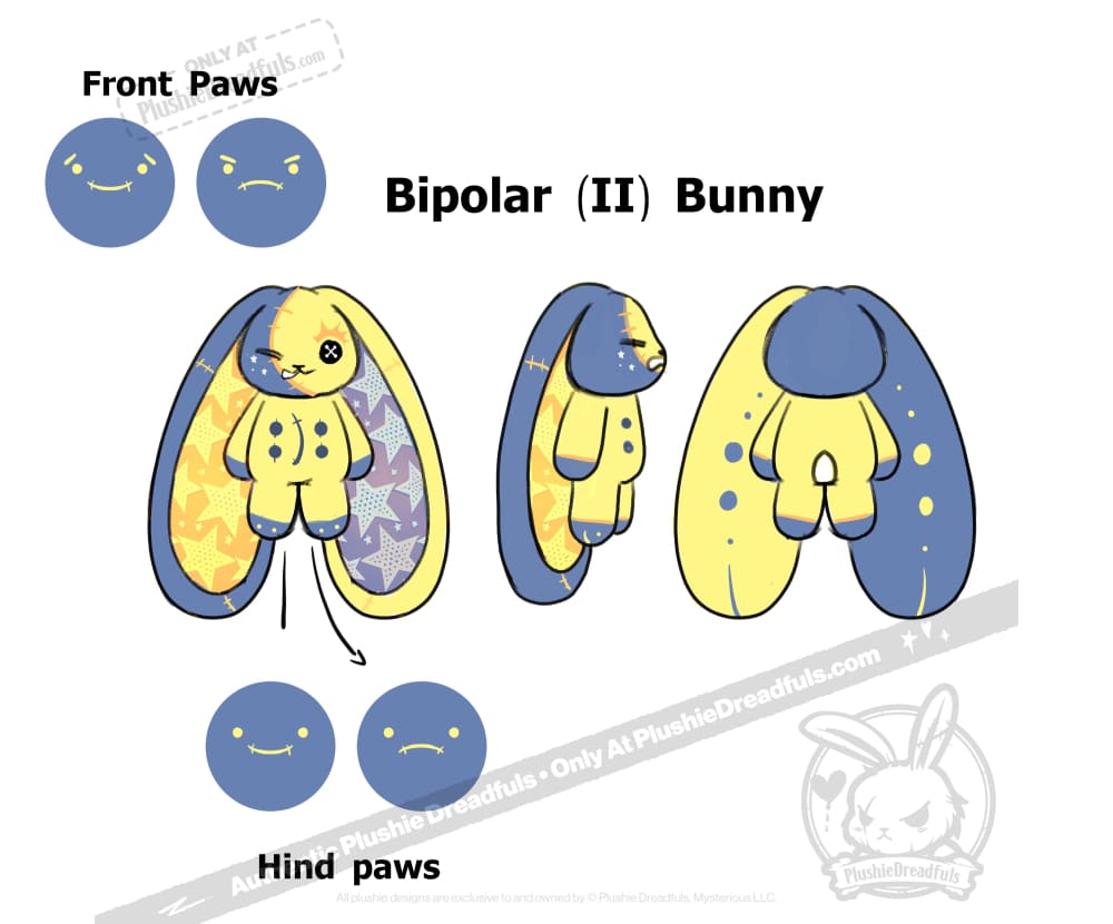Bipolar II Bunny - Plush Stuffed Animal