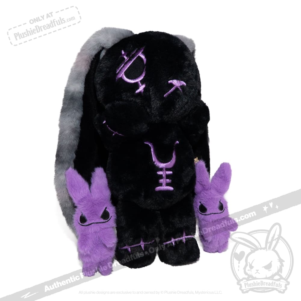 Black and Purple Anxiety Rabbit - Plush Stuffed Animal