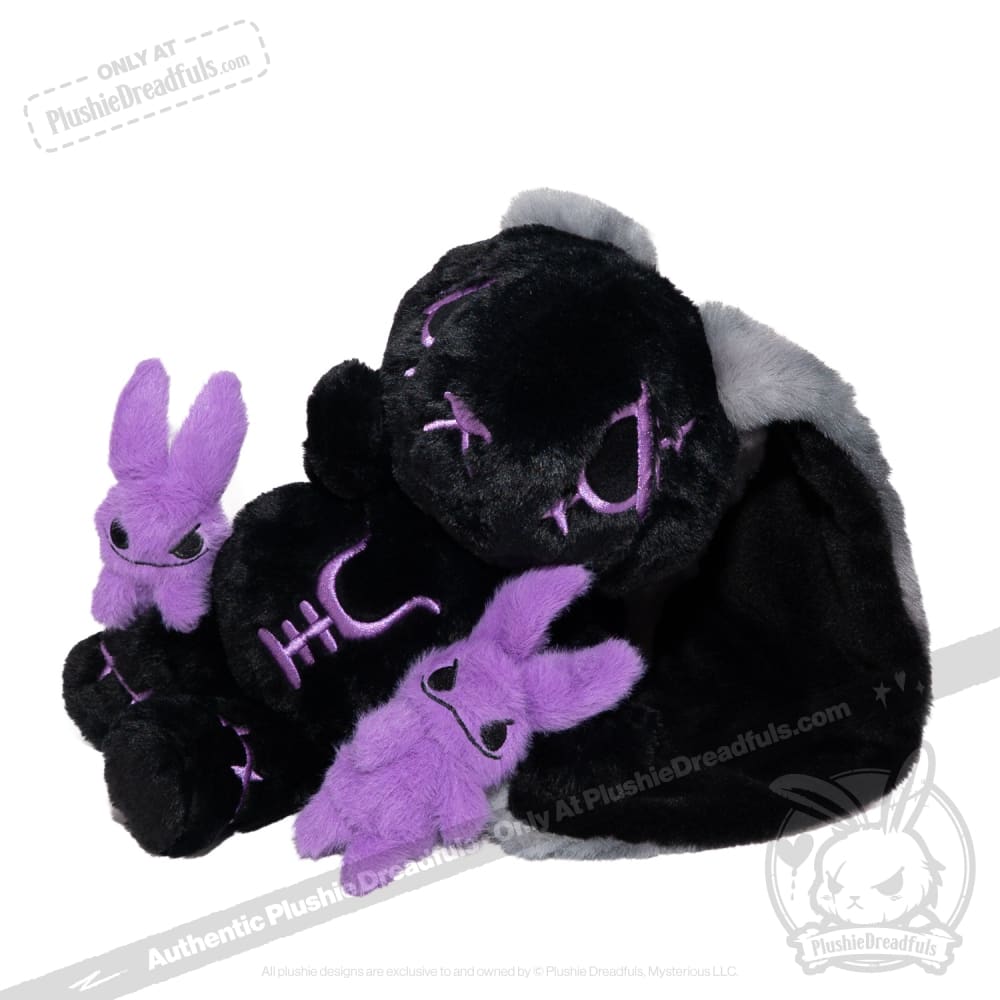 Black and Purple Anxiety Rabbit - Plush Stuffed Animal
