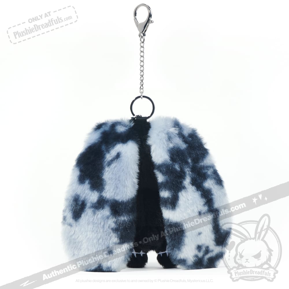 Black Anxiety Rabbit Plush Keychain Accessory
