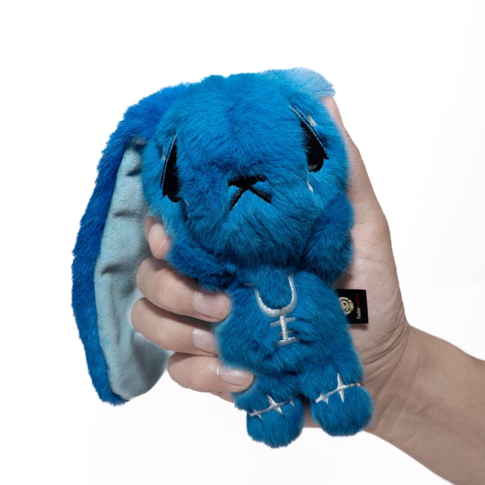 Blue Anxiety Rabbit Plush Keychain Accessory