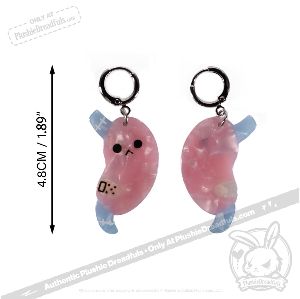 Bone Organ Izer Heart and Stomach Earrings