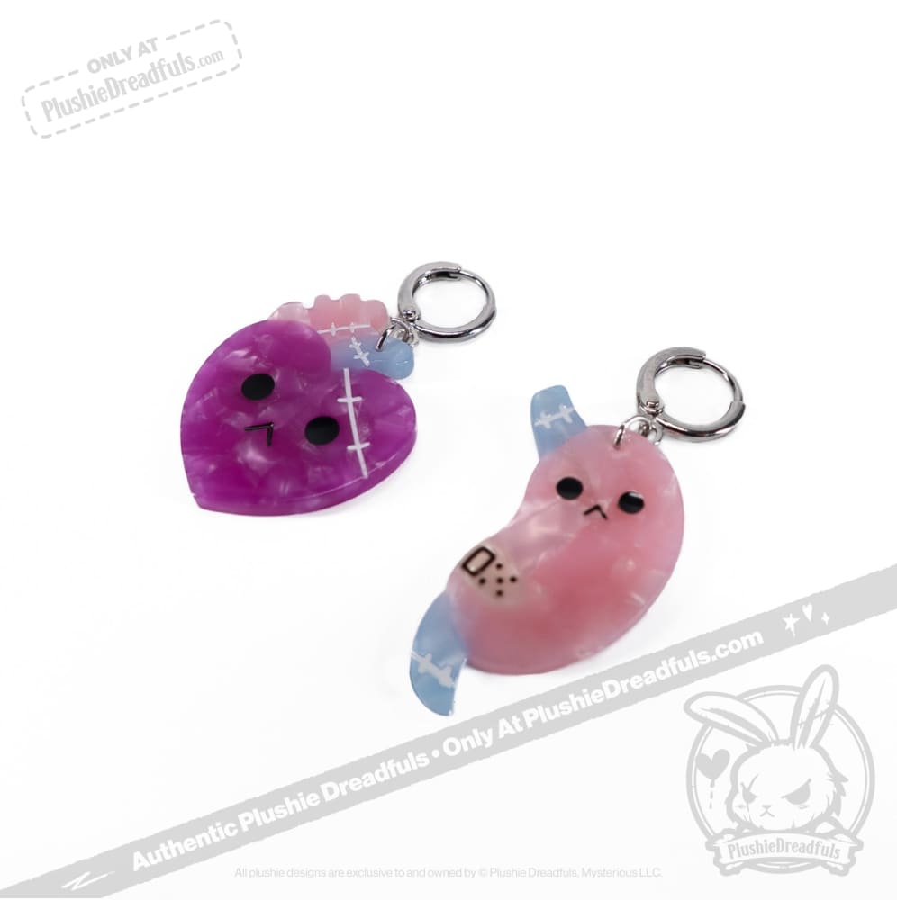Bone Organ Izer Heart and Stomach Earrings