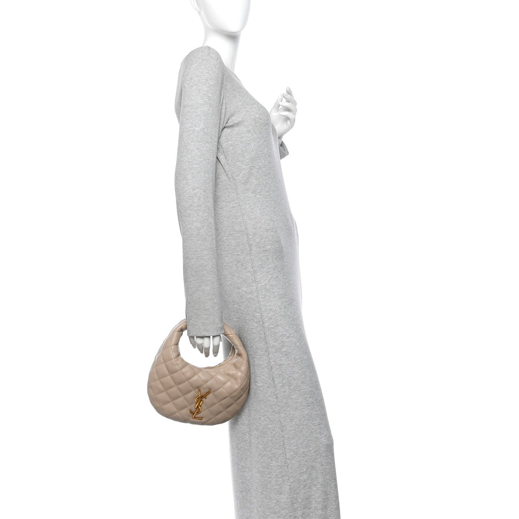 Lambskin Quilted Icarino Bag Dark Beige