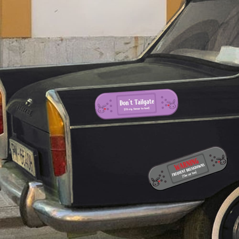 Car Decal Emotional Support Bandages