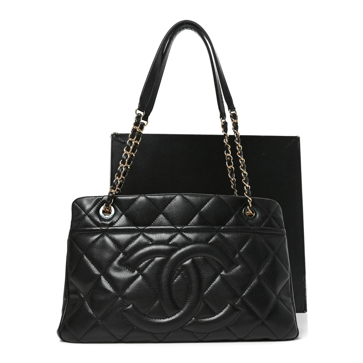 Caviar Quilted Timeless CC Soft Tote Black