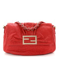 Crinkled Lambskin Mia Shoulder Flap Red