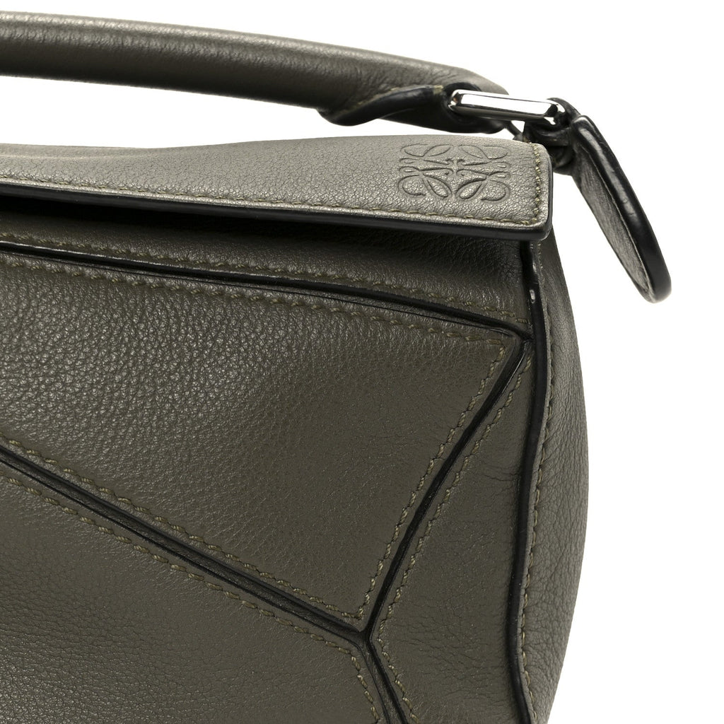 Calfskin Mini Puzzle Bag Khaki Green