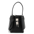 Box Calfskin Shark Lock Bucket Bag Black