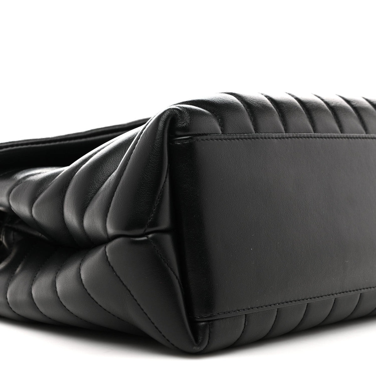 Calfskin Y Quilted Monogram Medium Loulou Chain Satchel Black