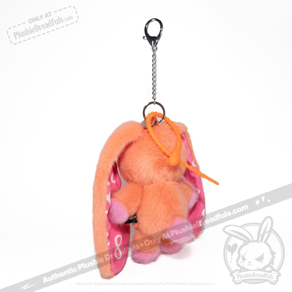 Orange Autism Rabbit Plush Keychain Accessory