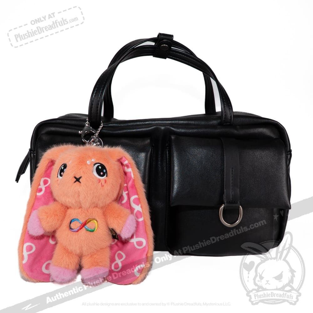 Orange Autism Rabbit Plush Keychain Accessory
