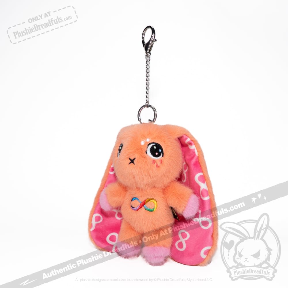 Orange Autism Rabbit Plush Keychain Accessory