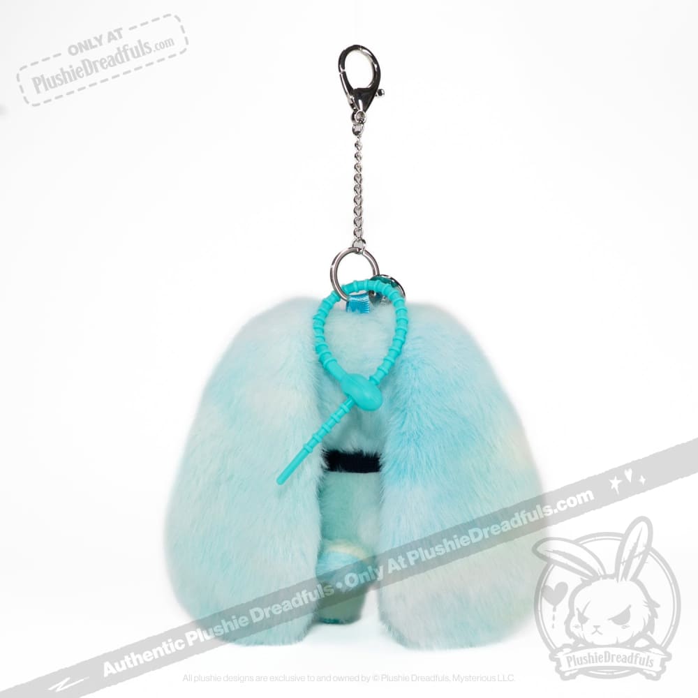 Blue Ice Love Rabbit Plush Keychain Accessory