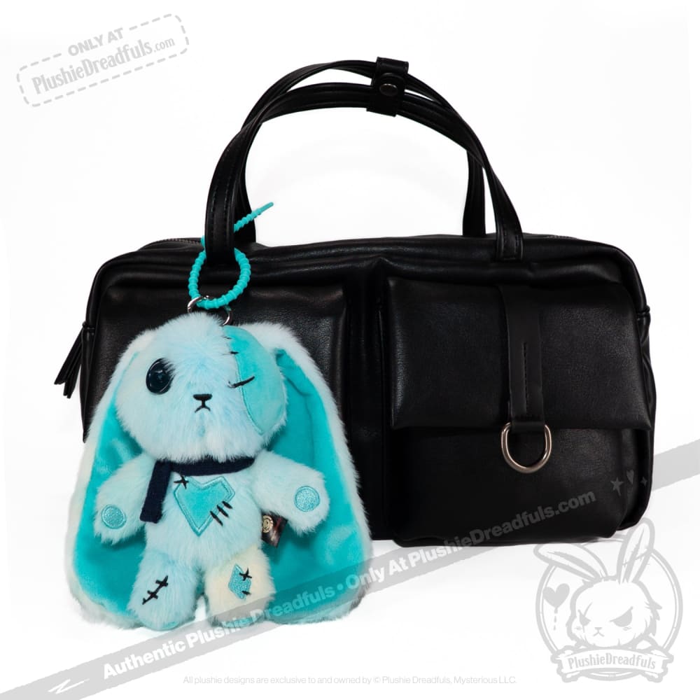Blue Ice Love Rabbit Plush Keychain Accessory
