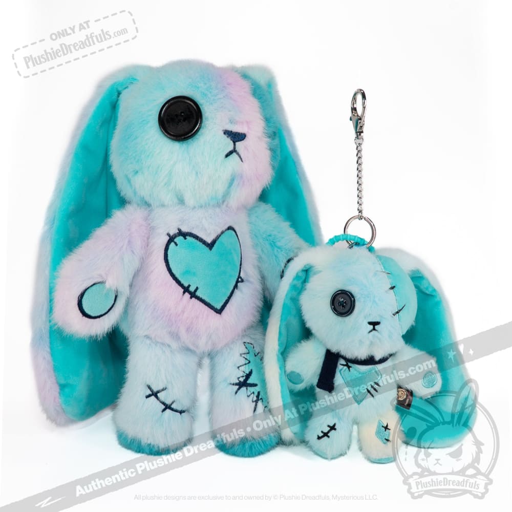Blue Ice Love Rabbit Plush Keychain Accessory
